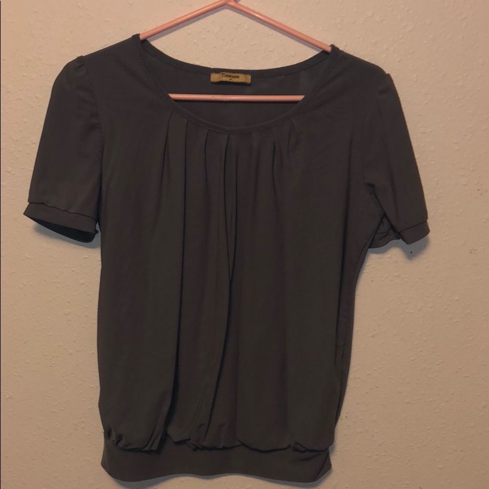 Timeson gray tee shirt.